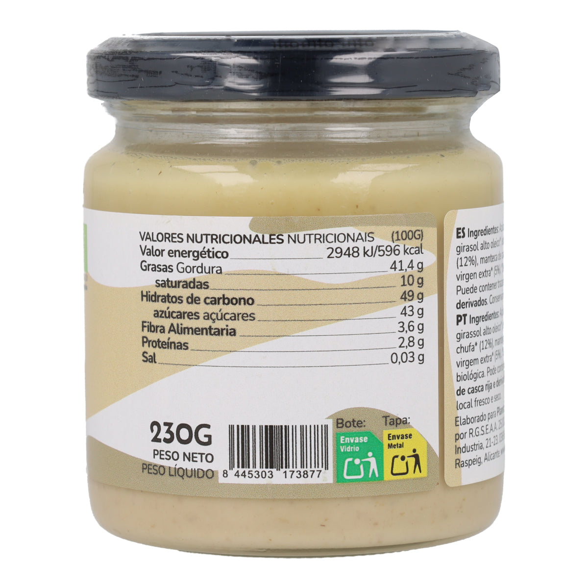 Creme de chocolate branco vegan ECO Planeta Huerto 230 gr