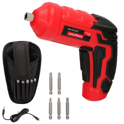 Atornillador 4 V. Con Led, Funda Y 5 Destorpuntas, Bateria Recargable Usb_0