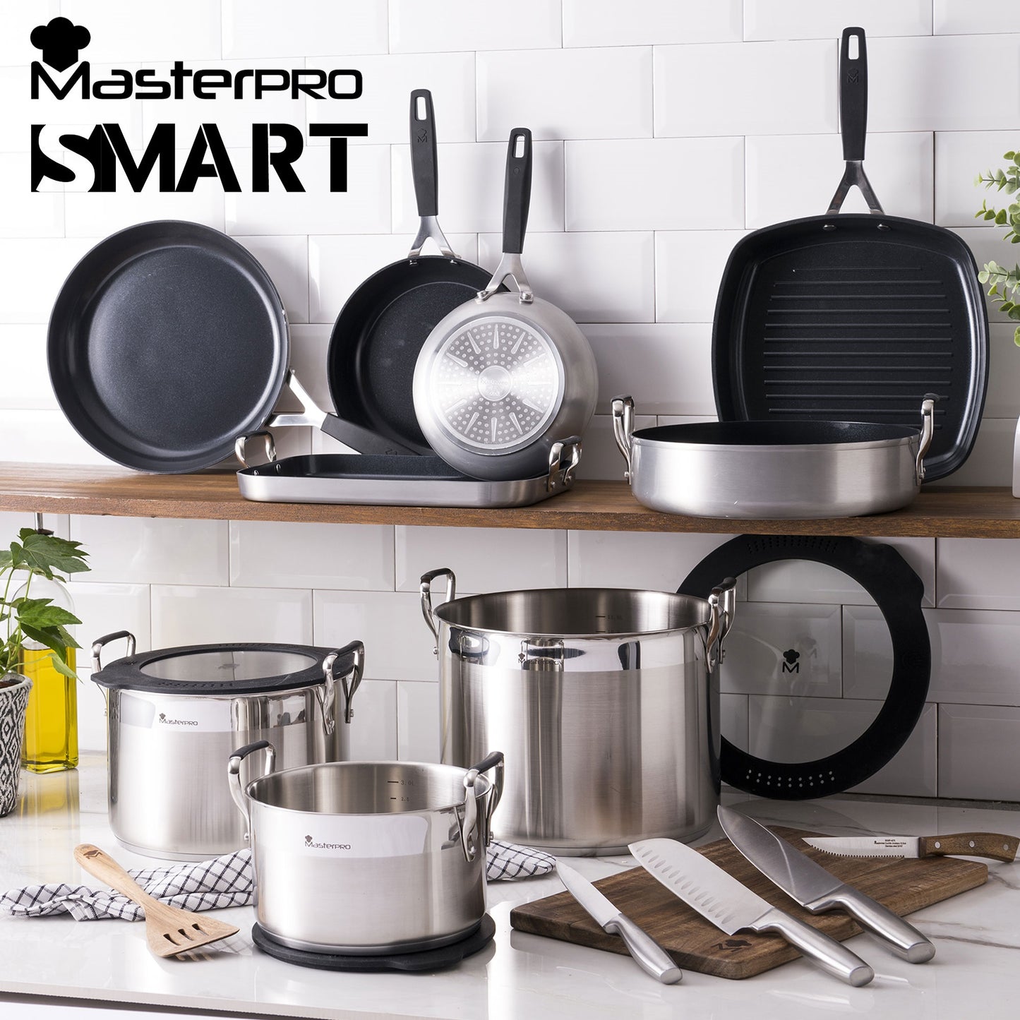 Cacerola 24cm Acero Inox Inducción C/tapa_1