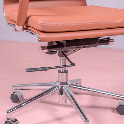 Silla De Escritorio Con Ruedas Y Respaldo Acolchado En Polipiel - Alu S_4