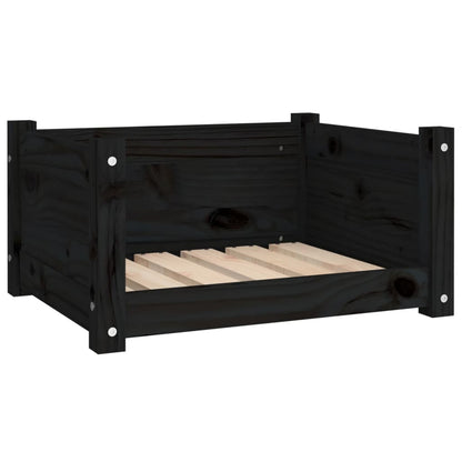 Cama Para Perros Madera Maciza De Pino Negro 55,5x45,5x28 Cm / Vetonek_0