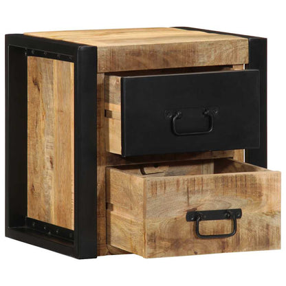 Mesita De Noche Madera Maciza De Mango 40x35x40 Cm_0