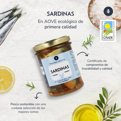 Pack 12x Sardinhas em Azeite Biológico Planeta Huerto 190 g