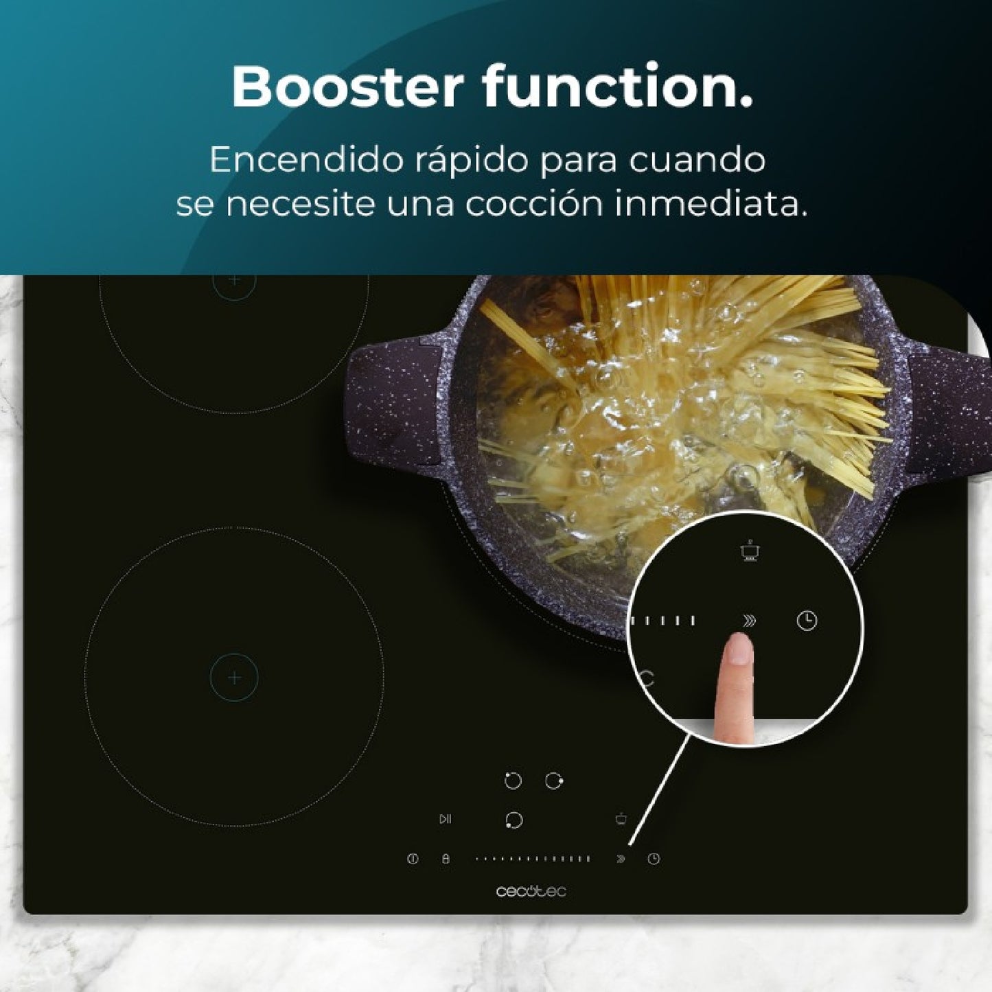 Placa De Inducción 3 Fuegos Bolero Squad I 3200. Potencia Máxima 7200w Con 9 Niveles De Potencia, Booster Function, Invisible Touch Slider Control,_3
