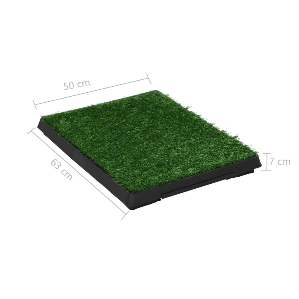 Vidaxl Inodoro Mascotas Con Bandeja Césped Artificial Verde 63x50x7 Cm_2