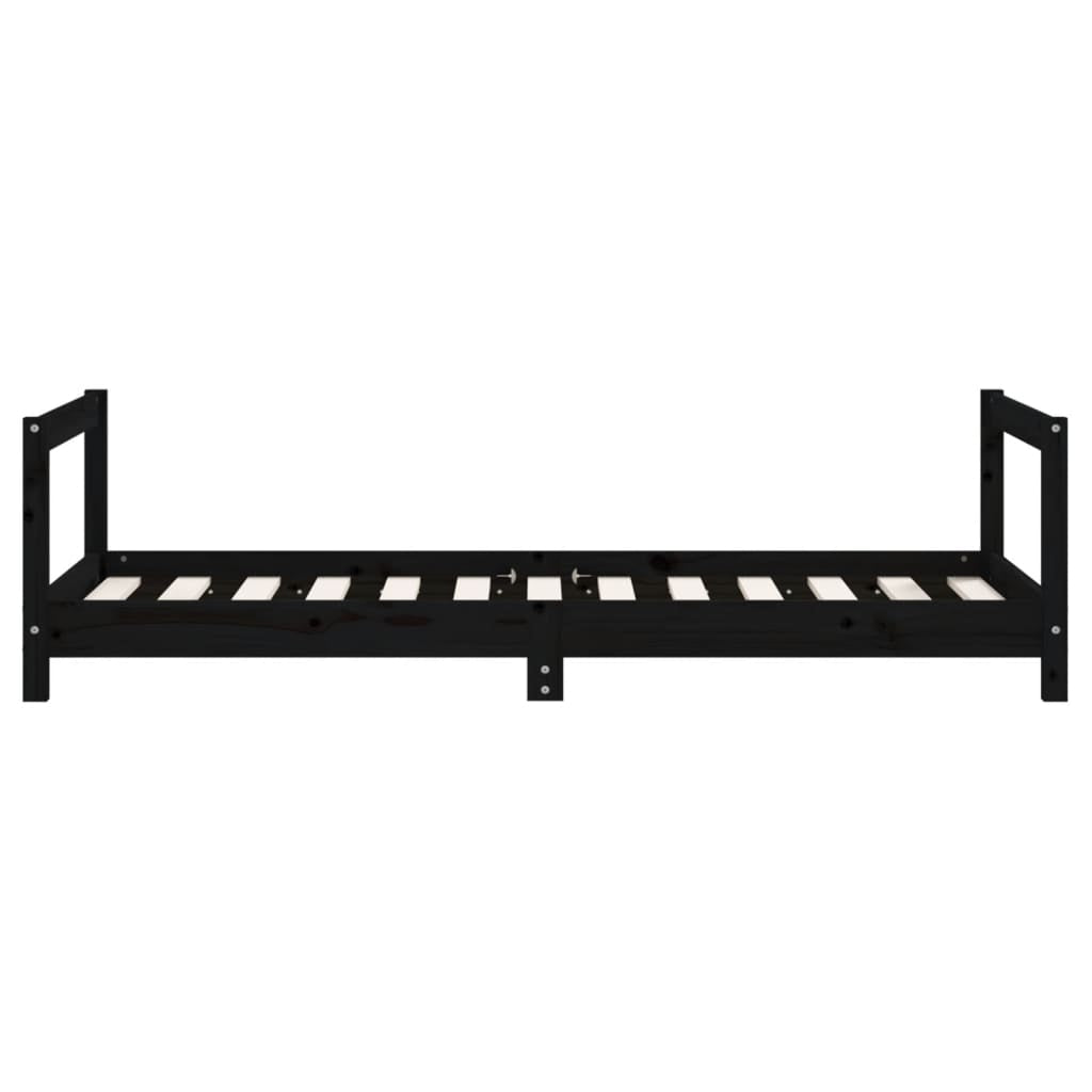 Vidaxl Estructura De Cama Para Niños Madera De Pino Negro 80x160 Cm_4