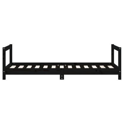 Vidaxl Estructura De Cama Para Niños Madera De Pino Negro 80x160 Cm_4