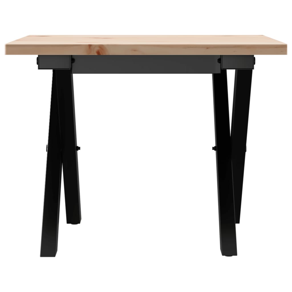 Mesa De Centro Marco X Madera Maciza Pino Y Acero 50x50x35 Cm_2