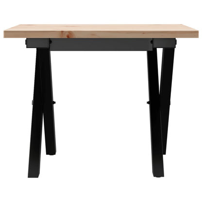 Mesa De Centro Marco X Madera Maciza Pino Y Acero 50x50x35 Cm_2