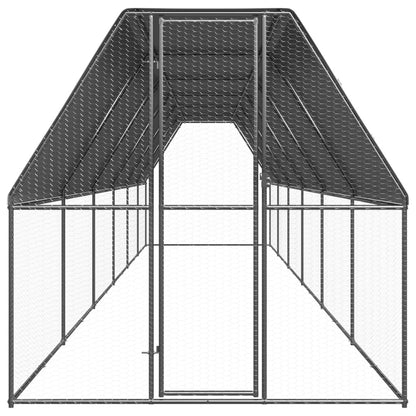 Vidaxl Jaula Gallinero De Acero Galvanizado 2x12x2 M_1
