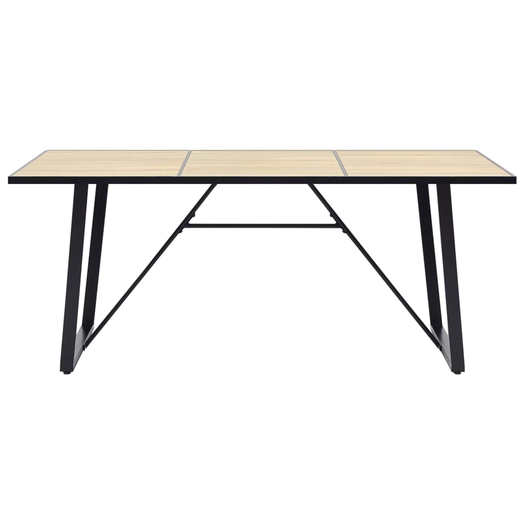 Mesa De Comedor De Mdf Color Roble 200x100x75 Cm_0