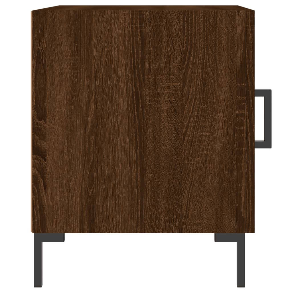 Mesita De Noche Madera De Ingeniería Marrón Roble 40x40x50 Cm_3
