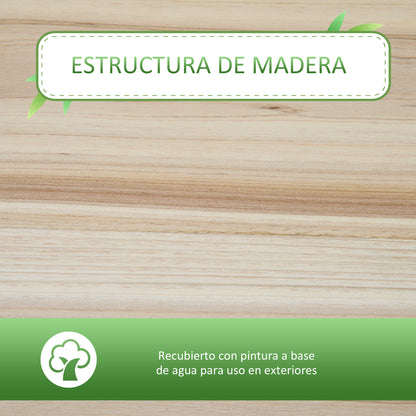 Outsunny Huerto Urbano Elevado De Madera 90x40x81 Cm Con Estante Para Cultivos_5