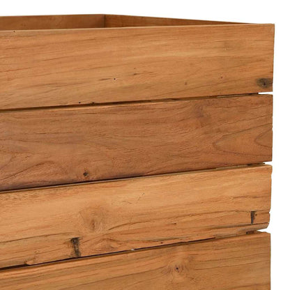 Arriate Elevado Madera De Teca Reciclada Y Acero 50x40x72 Cm_5