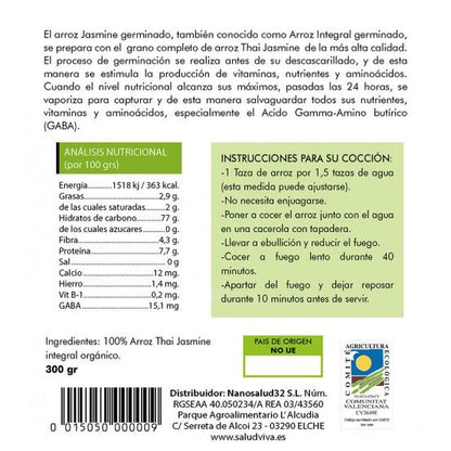 Arroz Jasmim Tailandês Brotado 300g, Salud Viva