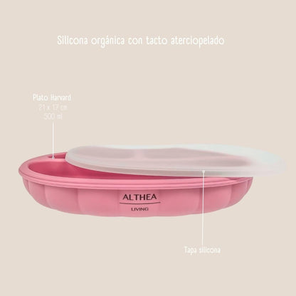 Vajilla De Silicona Orgánica - 15 Piezas - Rosa Profundo._3