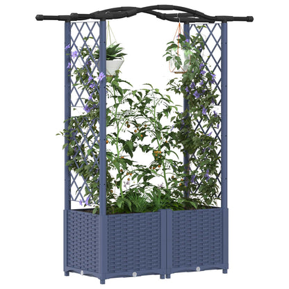 Cama Elevada Con Trellis Y Techo Gris 125 X 40 X 138 Cm Pp_2