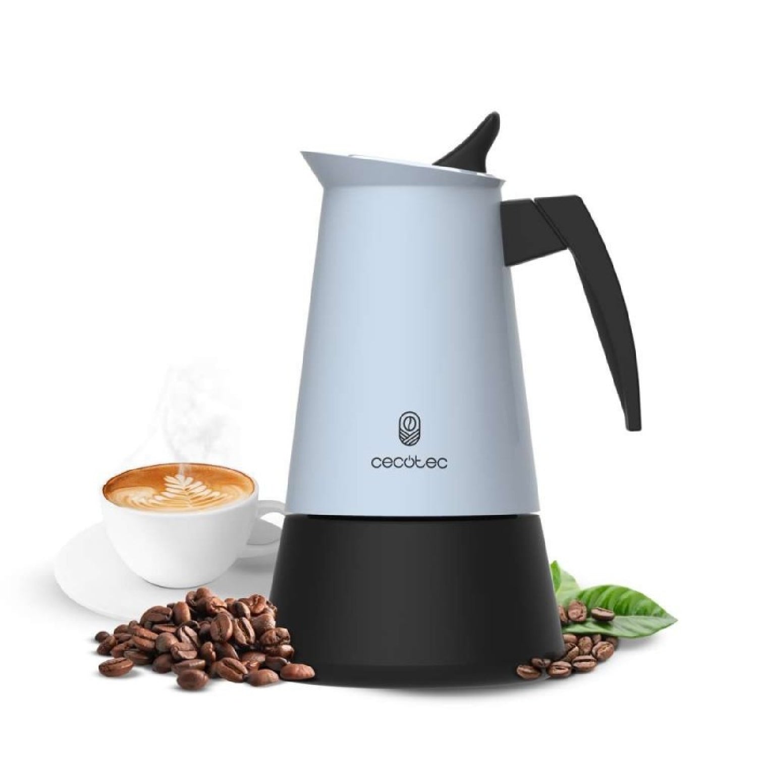 Cecotec Cafetera Italiana Piccolina 600 Blue. 300ml, 6 Tazas De Café, Acero Inoxidable, Apta Todas Superficies, Filtro P_0