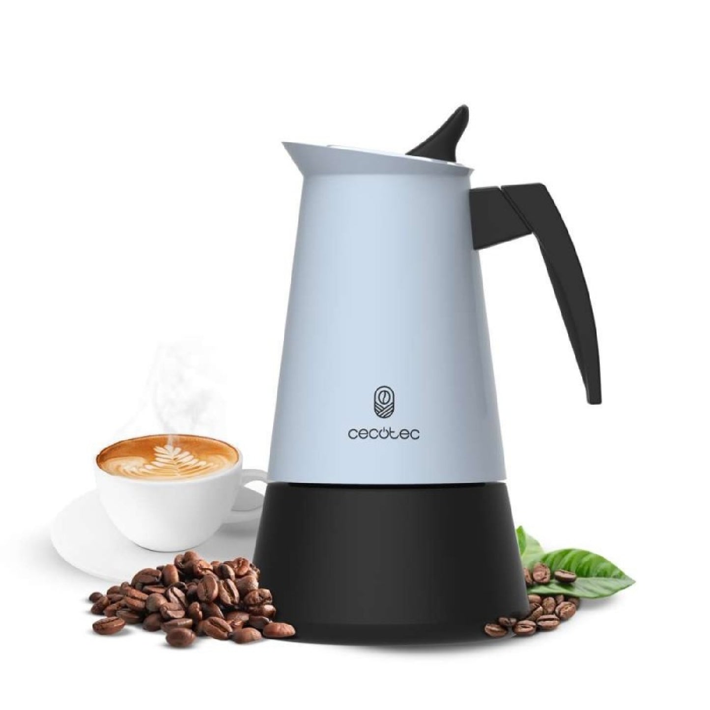 Cecotec Cafetera Italiana Piccolina 400 Blue. 200ml, 4 Tazas De Café, Acero Inoxidable, Apta Todas Superficies, Filtro P_0
