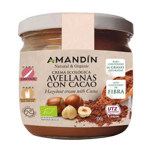 Creme de avelã com cacau Amandin 330g