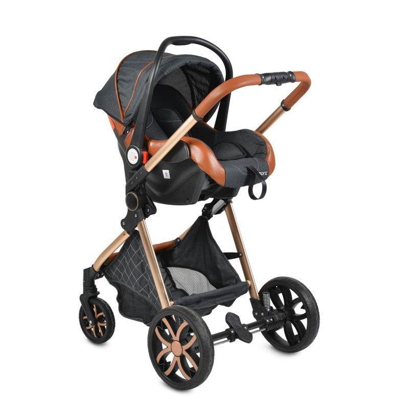 Carrito De Bebé Trío Convertible Con Detalles En Polipiel Alma Black_3