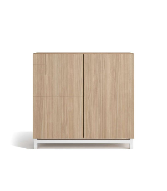 Zapatero 2 Puertas Modelo 513 Acabado Nogal Oscuro Patas Blancas, 90x90x27 (alto X Ancho X_0