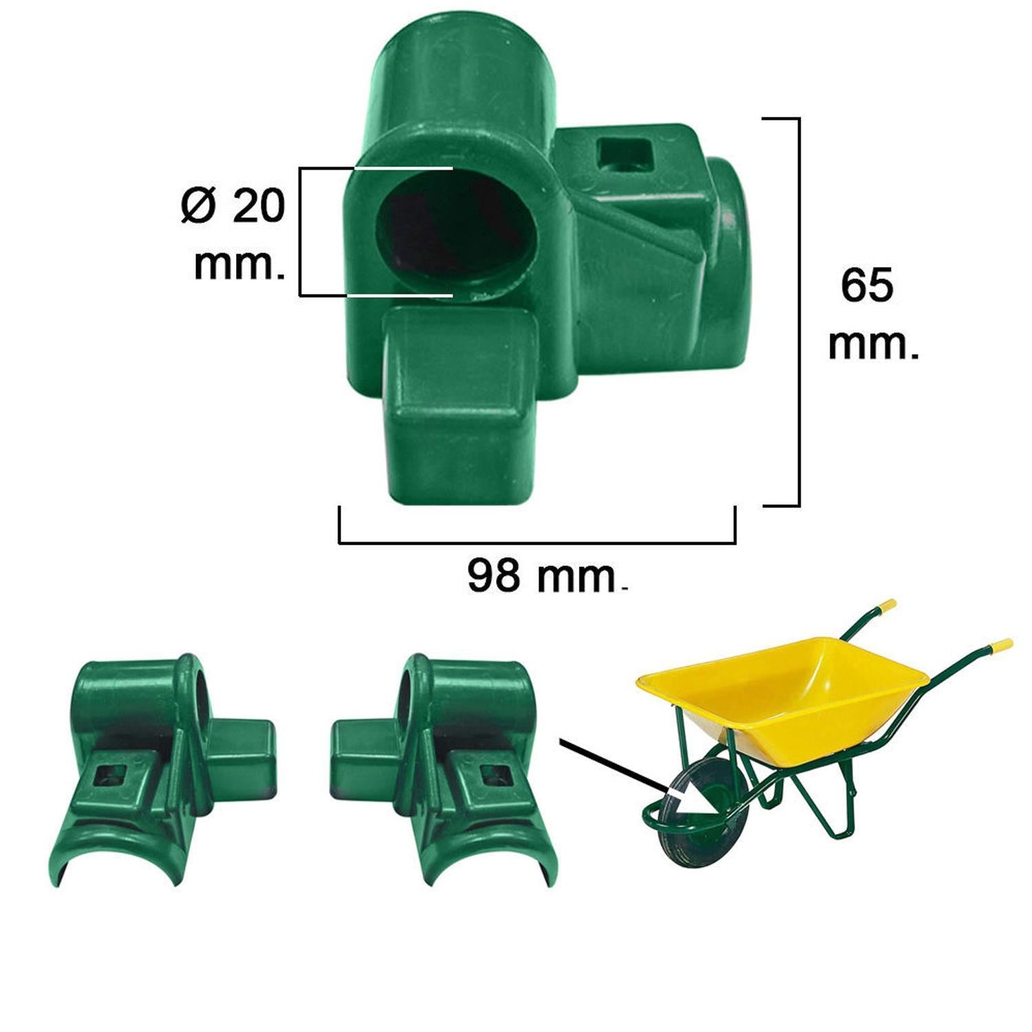 Cojinete Plastico Para Carretilla Obra Amarilla 1 Agujero (juego De 2 Piezas)_1