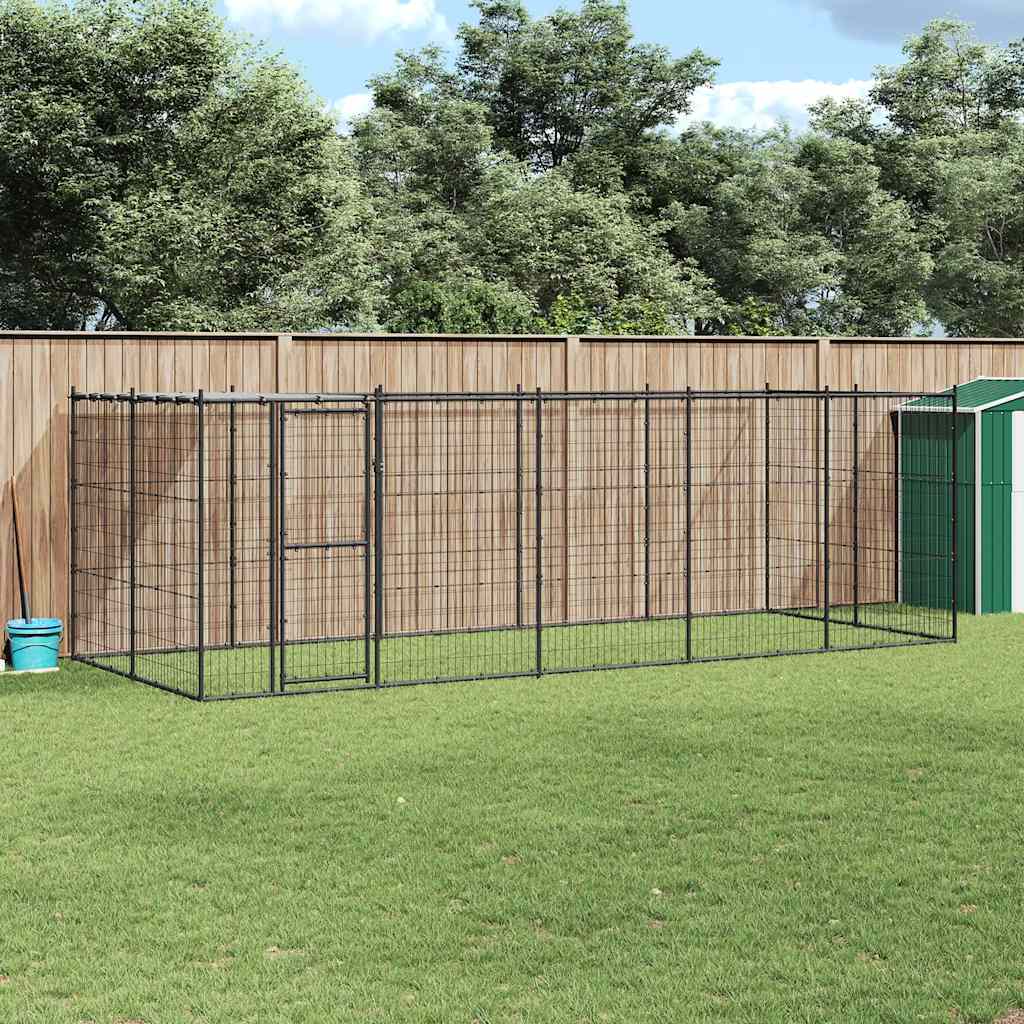 Perrera De Exterior De Acero Con Techo 12,1 M²_1