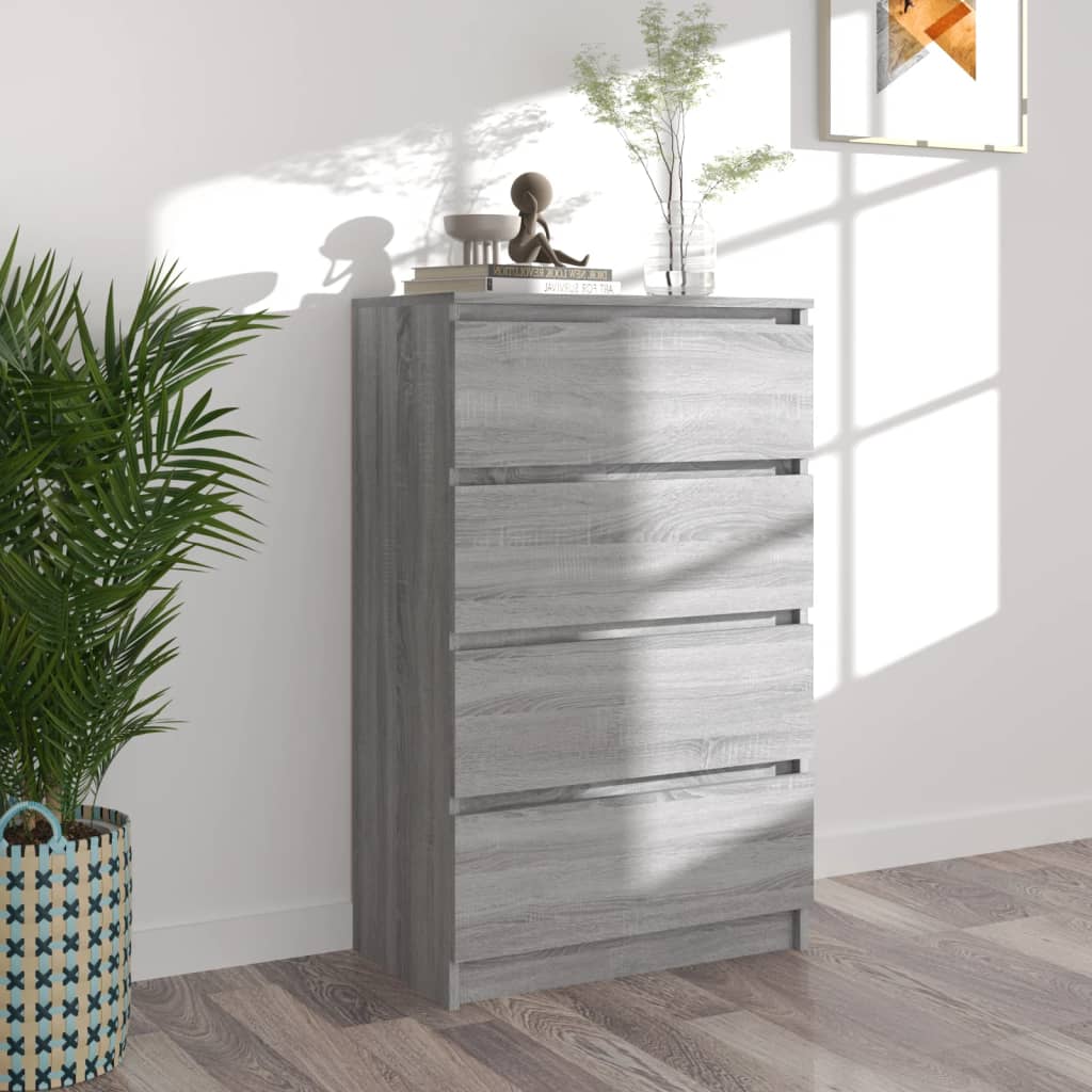 Aparador De Madera Contrachapada Sonoma Gris 60x35x98,5 Cm / Vetonek_5
