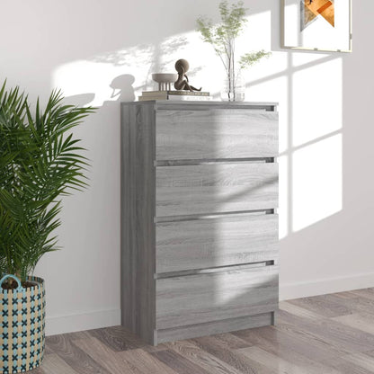 Aparador De Madera Contrachapada Sonoma Gris 60x35x98,5 Cm / Vetonek_5