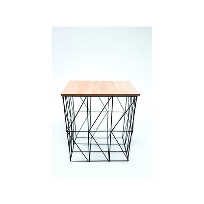 Mesa Auxiliar Cuadrada De Metal Industrial Con Almacenaje Incorporado S/m/l (juego De 3) - Muebles De Salón_3