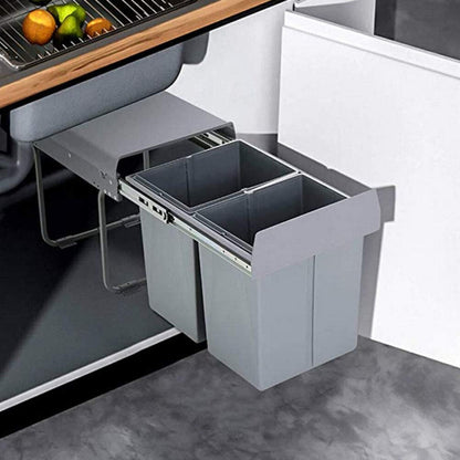 Cubo De Reciclaje 2x8l Bajo Fregadero, Extracción Manual Y Tapa_2