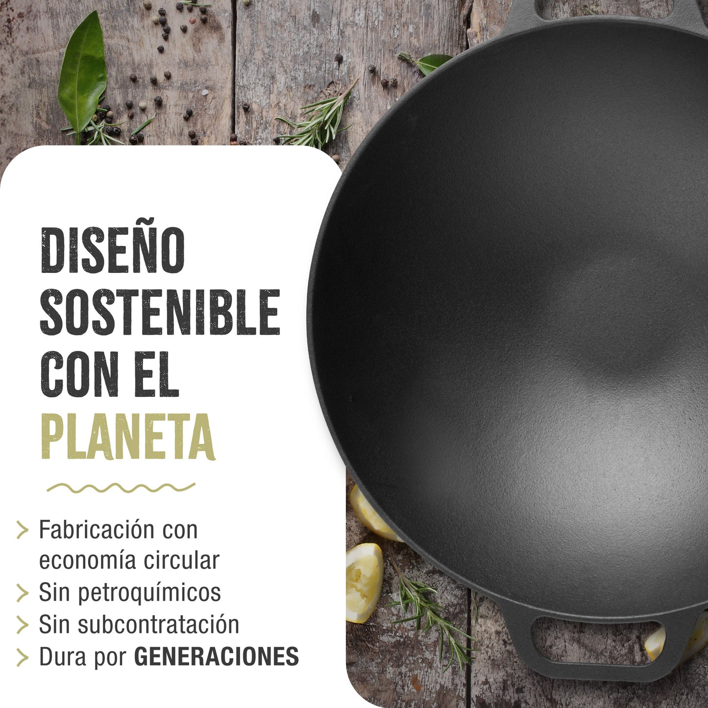 Victoria Wok Hierro Fundido Curado Inducción 35,5cm, Apta Fuego, Barbacoa, Horno Cast Iron Skillet, 37291, Negro_5