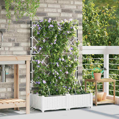 Macetero De Jardín 2 Uds. Blanco 80 X 40 X 126 Cm Pp_1