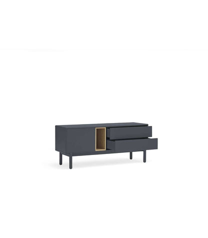 Mueble Para Televisión Modelo Corvo 1 Puerta 2 Cajones Acabado Gris Antracita, 140cm(anch_5