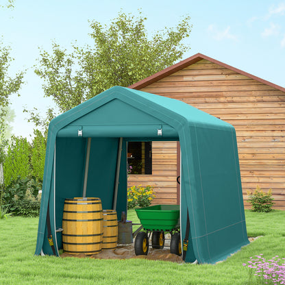 Outsunny Carpa De Jardín Exterior 2,4x2x2 M Con 2 Puertas Con Cremallera Verde_4