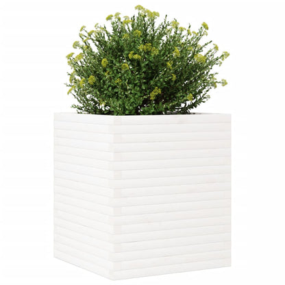 Jardinera Madera Maciza De Pino Blanco 60x60x68,5 Cm_3