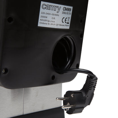 Freidora Eléctrica Compacta, 3 L, Cubeta Desmontable Lavable, Antiadherente, Camry Cr 4909 2000w_4