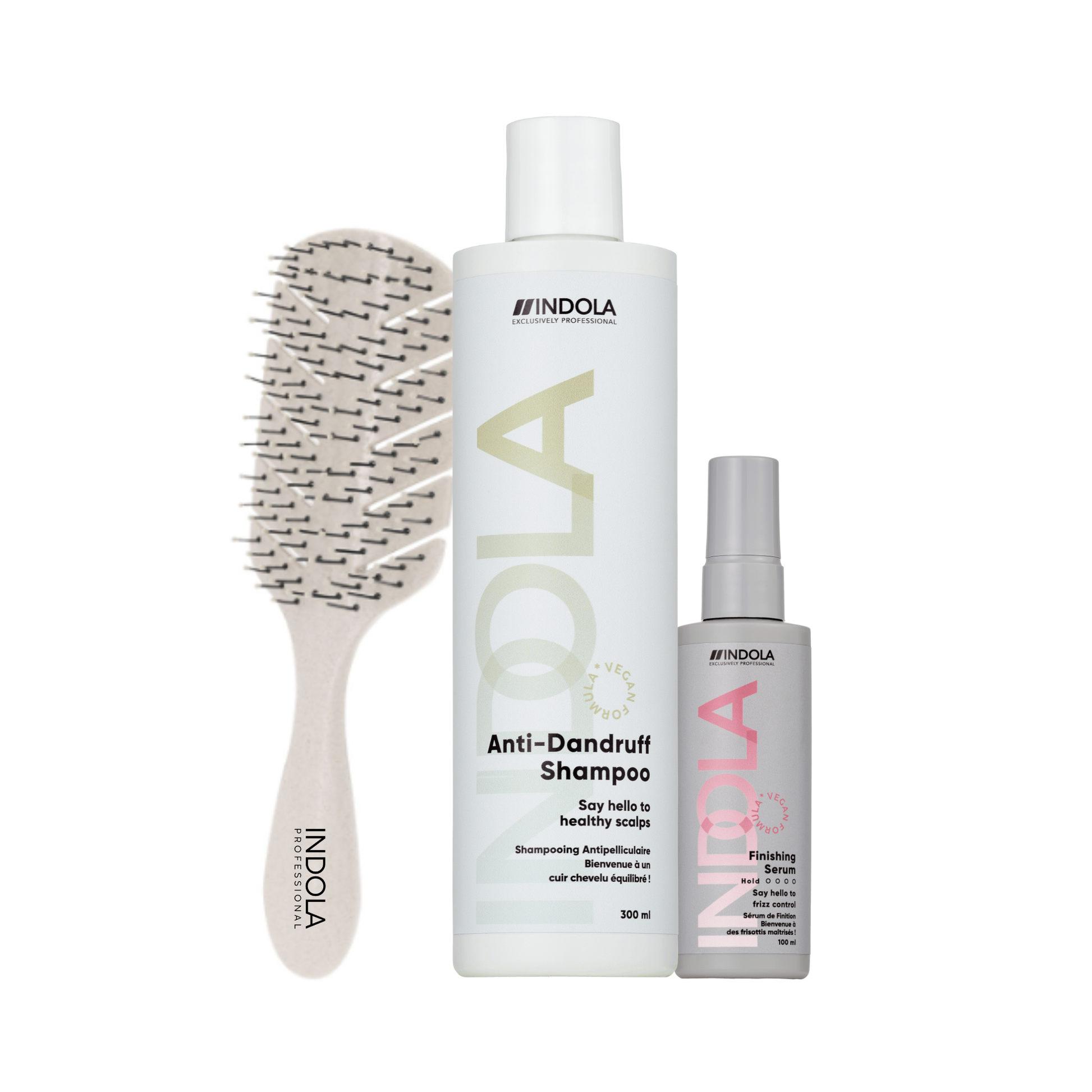 Indola Pack Anti-caspa Y Suavidad – Champú + Sérum Profesional Anti-frizz – 300ml + 100ml_0