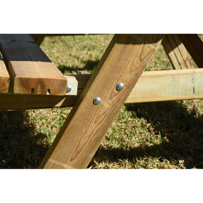 Mesa de piquenique em madeira natural 177x152x71 cm Faura
