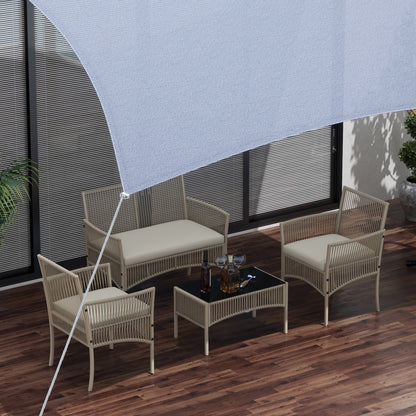 Muebles De Jardín Outsunny Acero, Ratán Caqui 100x56x80 Cm_4