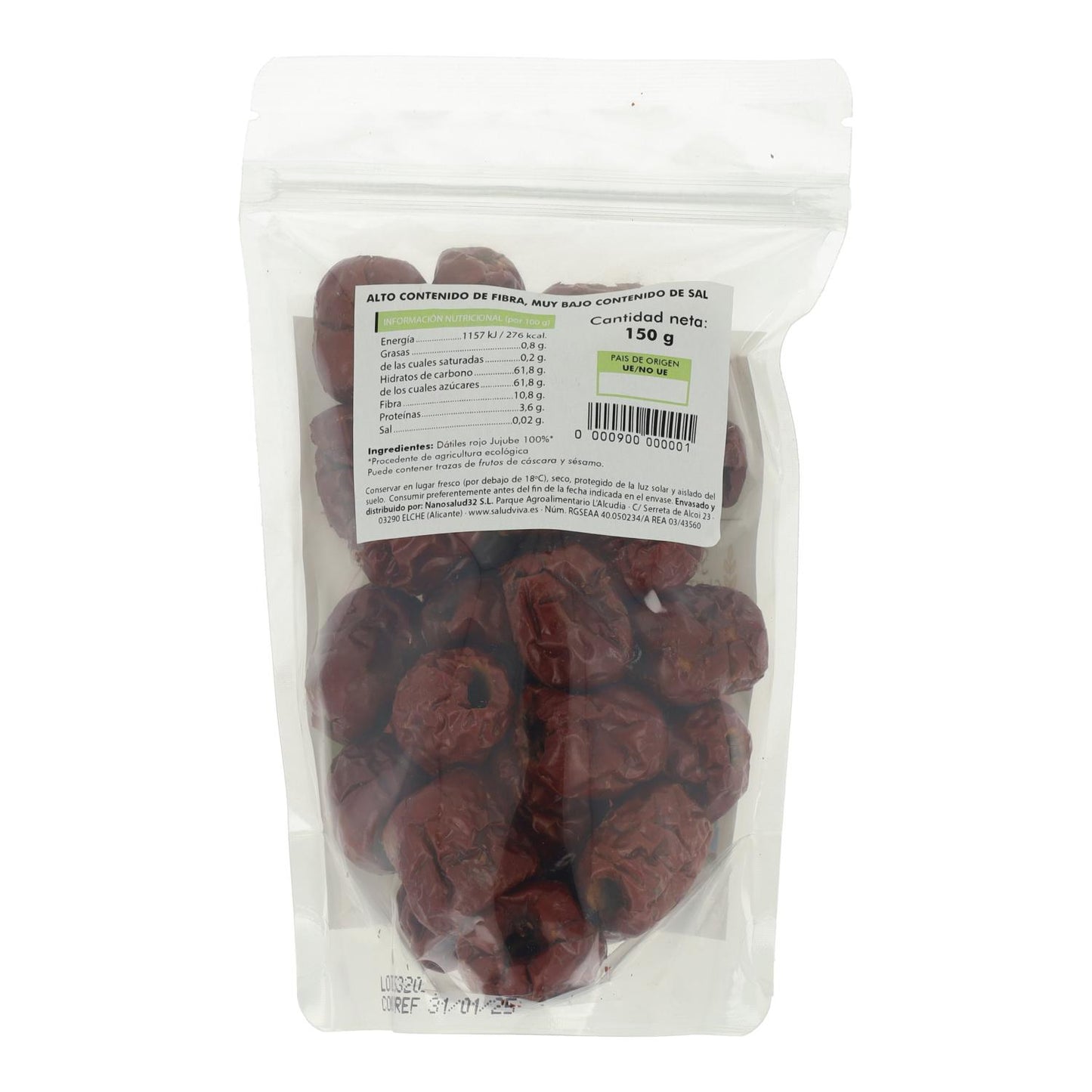 Jujuba (tâmara vermelha) ECO 150 g, Salud Viva