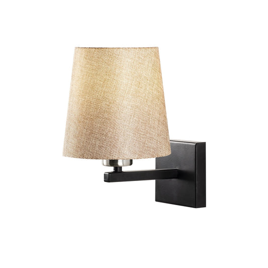 Aplique De Pared, Hierro , Negro nickel crema, 18x24x30, Casquillo E 27 Max 40 W_0