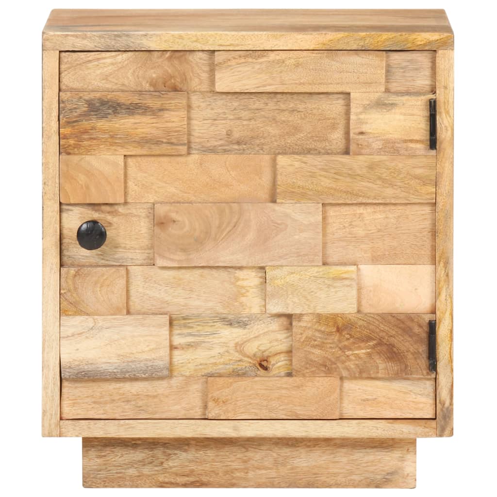 Mesita De Noche De Madera Maciza De Mango 40x30x45 Cm_1