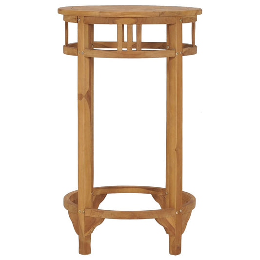 Mesa Alta De Bar De Madera Maciza De Teca Ø 60 Cm_0
