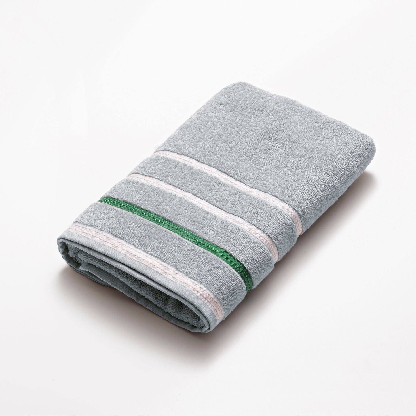 Toalla De Baño 70x140cm 450gsm 100% Algodón Gris Con Rayas_1