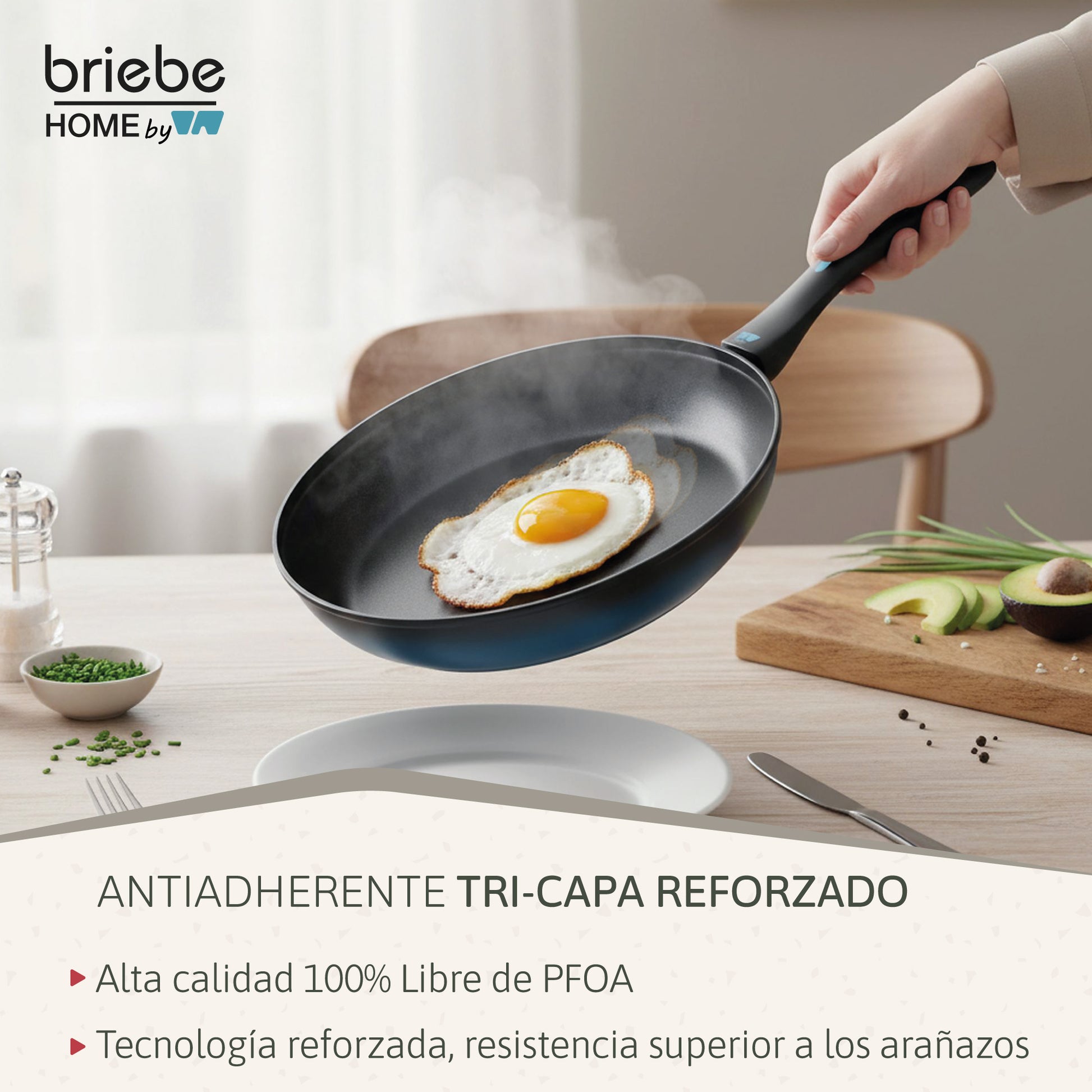 Briebe Batería Cocina Inducción Acero Forjado 9 Piezas Antiadherente Sin Pfoa, Fabricada En España, Mare, Azul_3