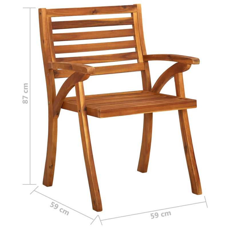 Vidaxl Sillas De Comedor Jardín Con Cojines 2 Uds Madera Maciza Acacia_5