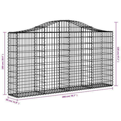 Cestas Gaviones 14 Uds Forma De Arco Hierro 200x30x100/120 Cm_5