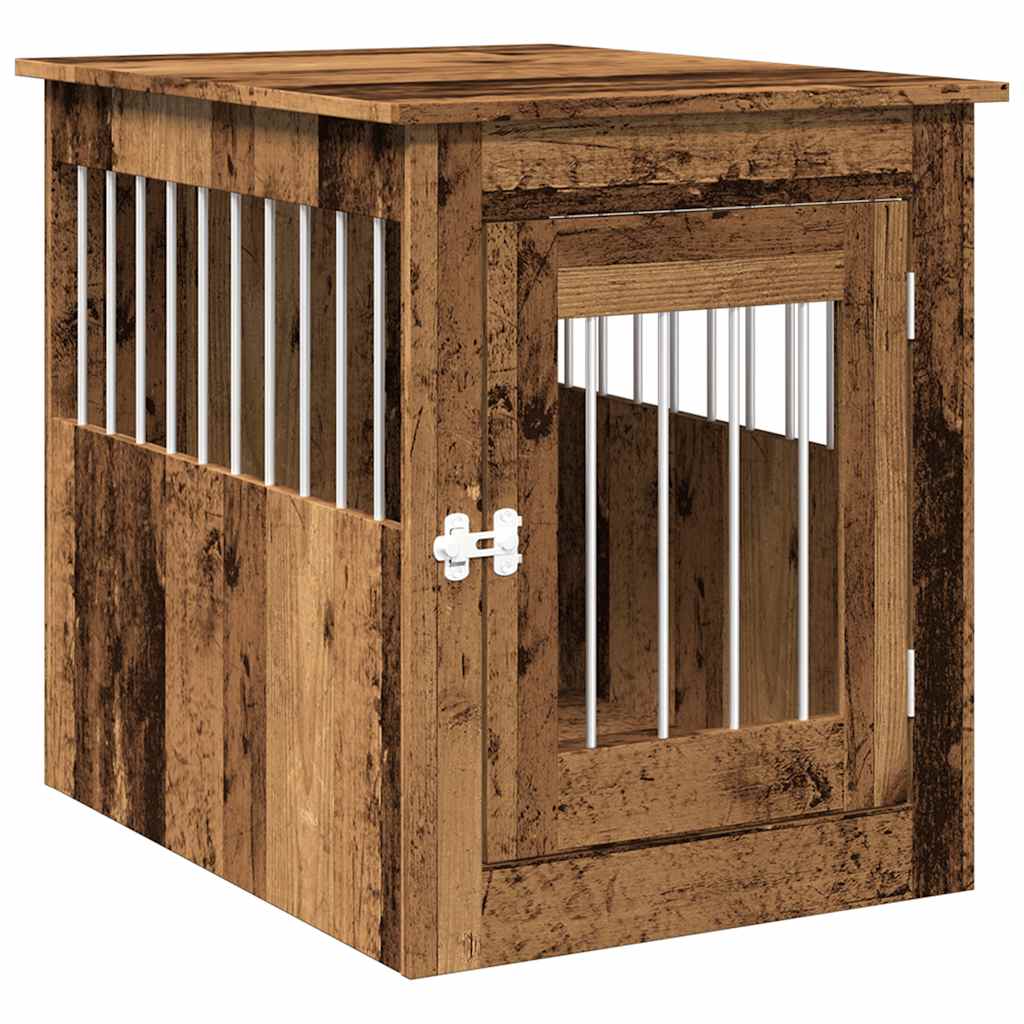 Jaula Para Perros Madera De Ingeniería Madera Vieja 55x75x65 Cm_0